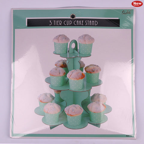 MINT GREEN 3 TIER CUPCAKE STAND WITH DOTS