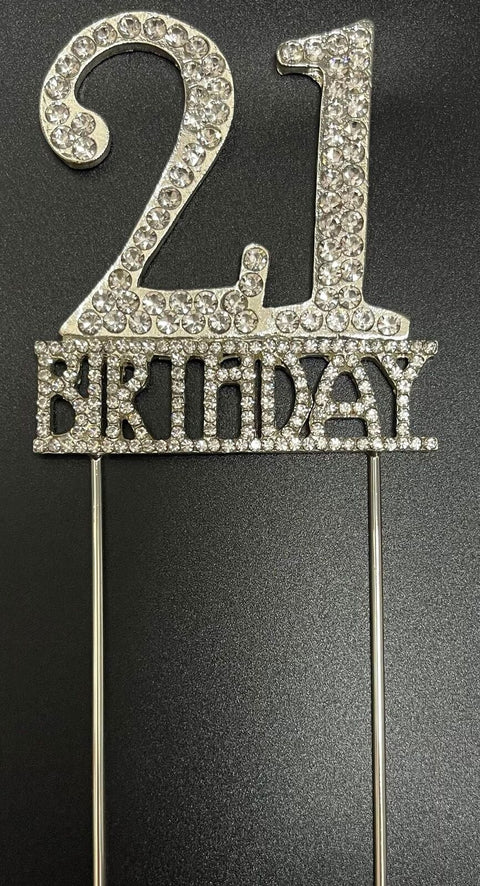 21 BIRTHDAY DIAMANTE CAKE PIN - Whip It Up Cake Supplies