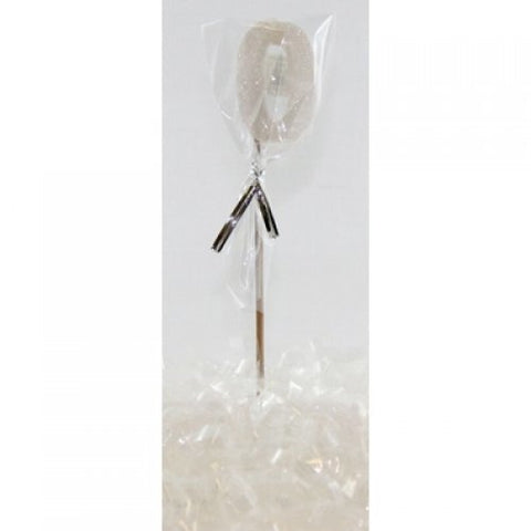 GLITTER #0 WHITE  CANDLE ON STICK - Whip It Up Cake Supplies