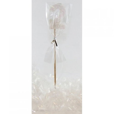 GLITTER #2 WHITE CANDLE ON STICK - Whip It Up Cake Supplies