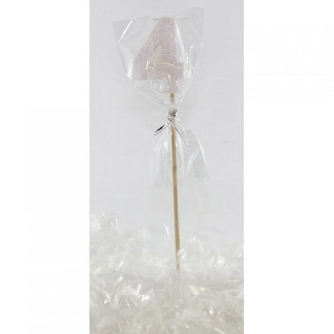 GLITTER #4 WHITE CANDLE ON STICK - Whip It Up Cake Supplies