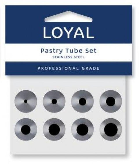 PLAIN PASTRY TUBE SETX8 METAL LOYAL - Whip It Up Cake Supplies