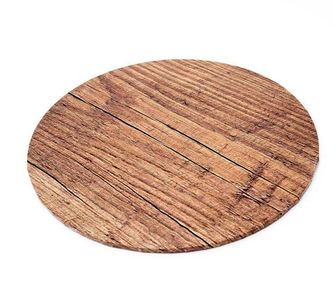 12" ROUND WOOD LOOK CAKE BOARD 5mm